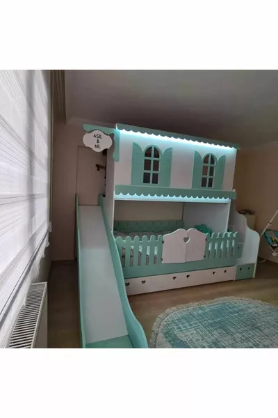 LUX ALAÇATI LIT SUPERPOSÉ AVEC TIRETTE ET LIT POUR ENFANT