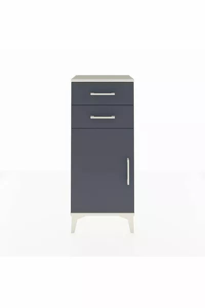 أرجيس كومودين بدرج واحد ورف واحد وغطاء واحد حجر القمر-أنثراسيت