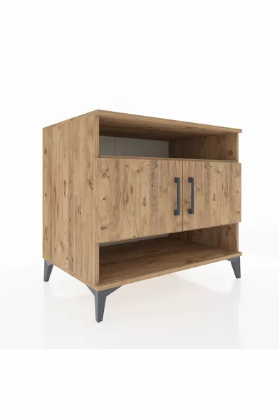 خزانة كرونوس بثلاثة أرفف وبابين، خشب الصنوبر-صنوبر