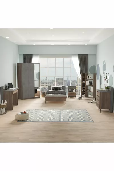 Teeny Teen Bedroom Set 6-Piece Concrete Coffee -CG