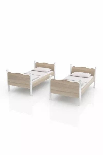 Уютная двухъярусная разборная кровать с лестницей, см (несущая часть из МДФ - 2 варианта цвета)