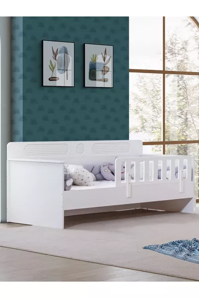 طقم غرفة نوم الأطفال رويال، سرير فلورا، خزانة ببابين، كومودينو