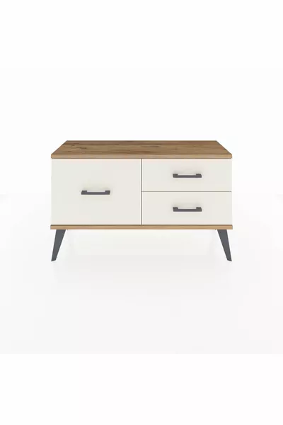 خزانة أرغس بثلاثة أدراج أنثراسيت-صنوبر/أكتاشي