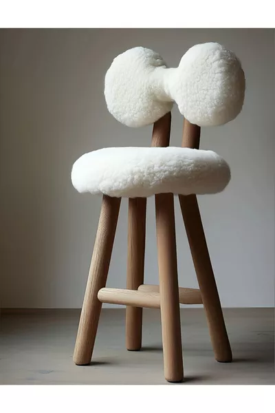 Sgabello Nordic-Bow con barra e fibbia