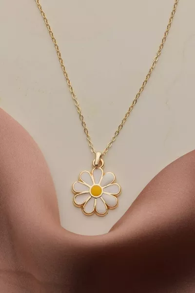 Goldbeschichtete 'Gänseblümchen' Design Halskette