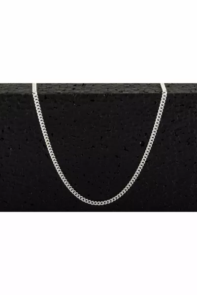 Viewmoon Настройка Сребърен Унисекс Тънко Гурме Колие Верижка 2 мм