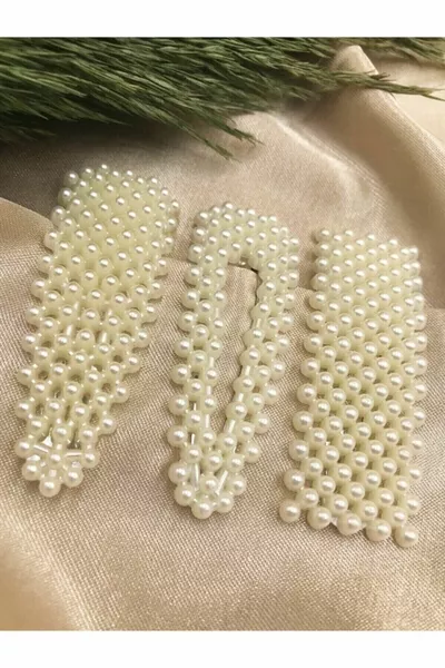 Dreifach-Snap-Perlen-Haarspange für Frauen