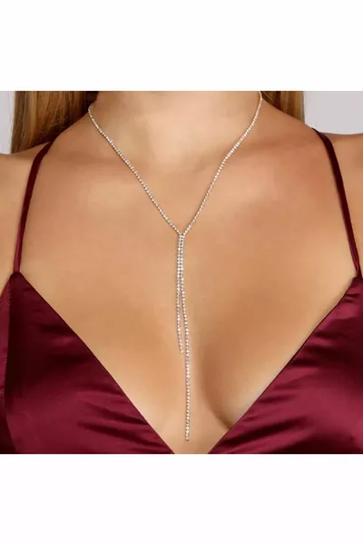 Wasserweg Y-Design Halskette mit Steinen Abendhalskette