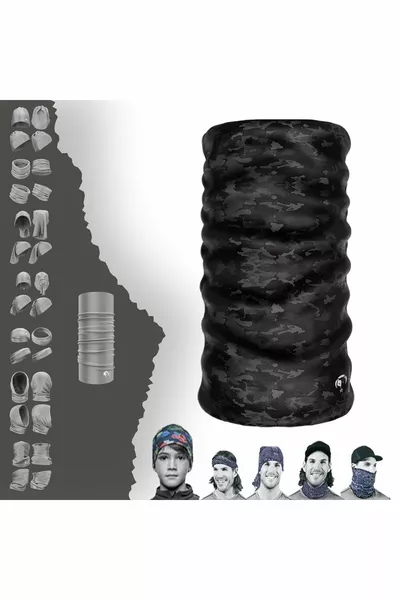 ® Екстремно камуфлажно черно бюф бандана за врат