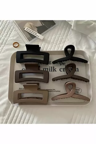 Дамски Двоен Модел Черно-Кафяви Нюанси Комплект от 6