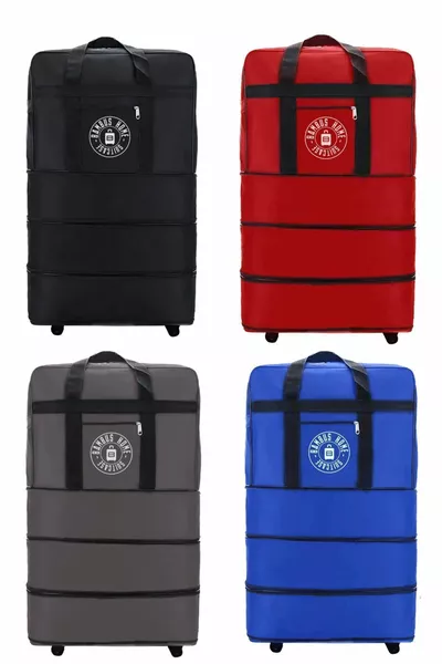 Üç Körüklü Tekerlekli Valiz - Dev Boy Çanta 4 Adet