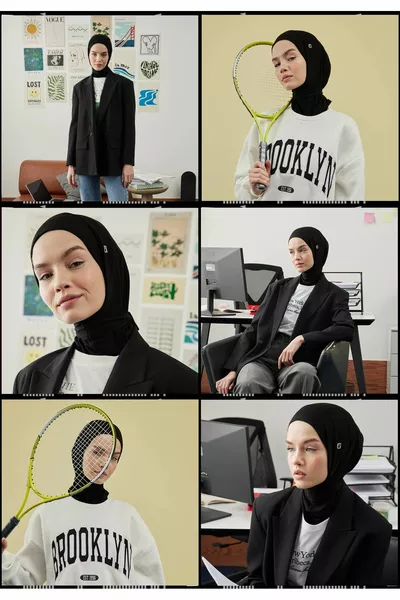 Спортен хиджаб черен