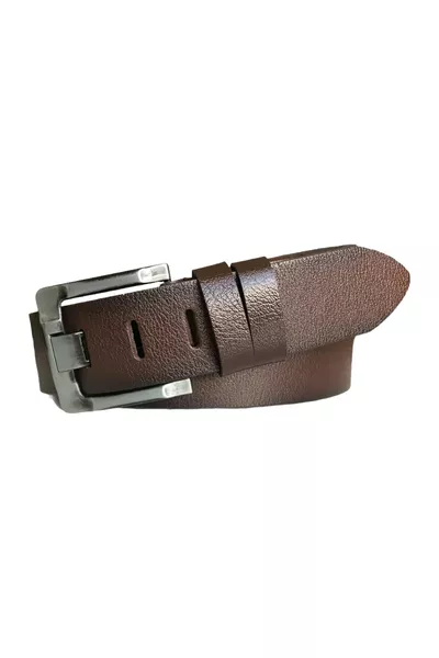 Ceinture en cuir véritable de haute qualité  %, 4,5 cm de large, marron avec boucle large, pour jeans et style sport