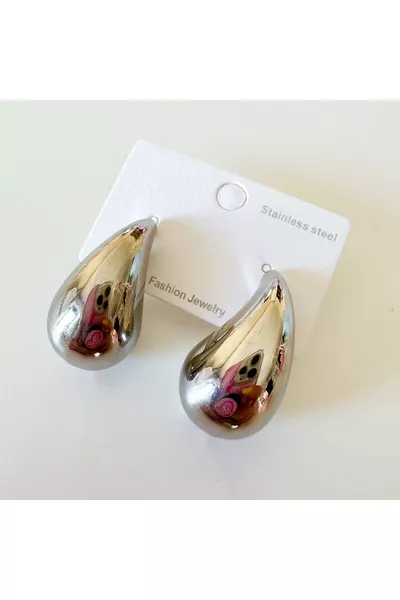 Steel drop earrings