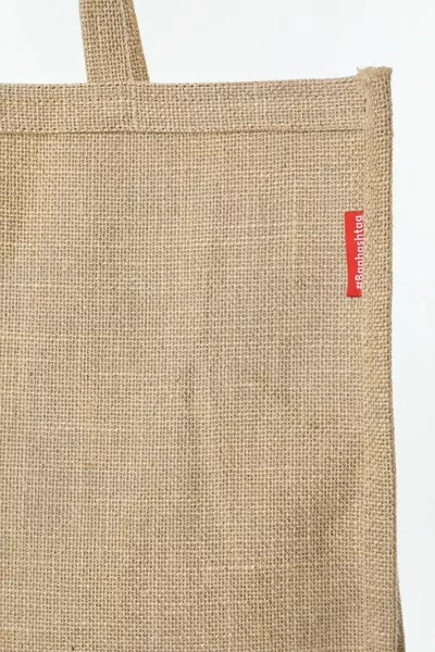 حقيبة من قماش الجوت مع لمعة