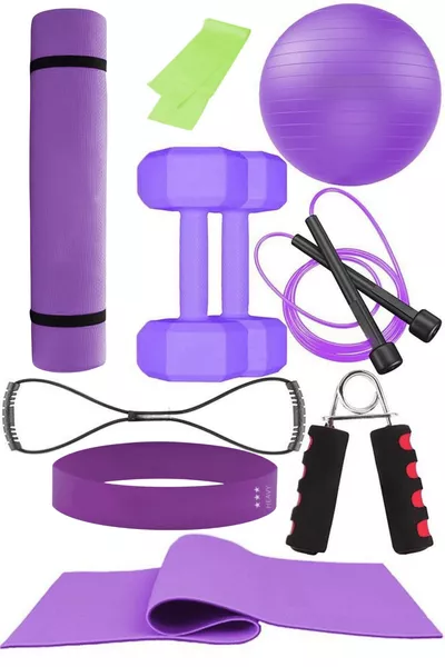9 Parçalı Pilates Ve Fitness Seti Pilates Minderi, Dambıl, Squat Band Ve Daha Fazlası!