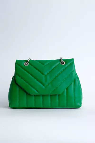 Kadın Yeşil Dikiş Detaylı Kapitone Çapraz Askılı Çanta