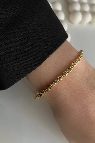 Altın Kaplama Sarmal Tasarımlı Bileklik