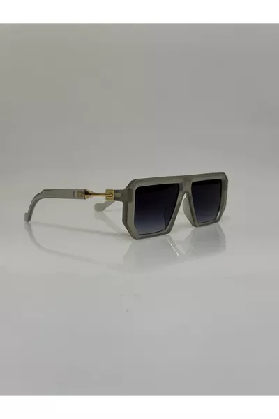 نظارات شمسية للجنسين بتصميم مربعات باللونين الرمادي والأسود