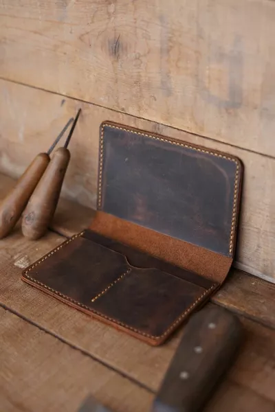 Leather Passport Wallet - Genuine Leather & Handmade