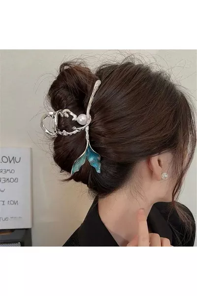 Fermaglio a Farfalla con Coda di Pesce Turchese Glitter