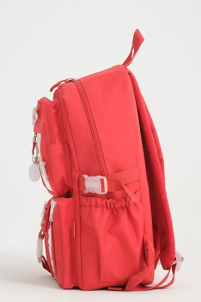 Zaino scolastico in stile Kawaii Kore con accessori per bambine e bambini Rosso