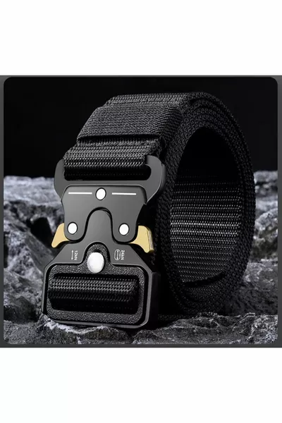 Tactique Cobra Ceinture Palaska Noir [Boucle en plastique rigide et pince en métal]