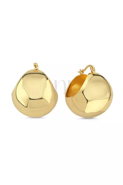 أقراط كبيرة من الصلب على شكل كرة