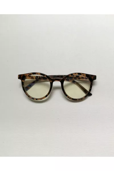 نظارات زجاجية شفافة بفلتر الضوء الأزرق بنقشة الفهد