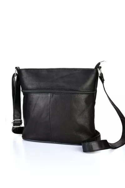 Sac à épaule en cuir véritable avec plusieurs compartiments