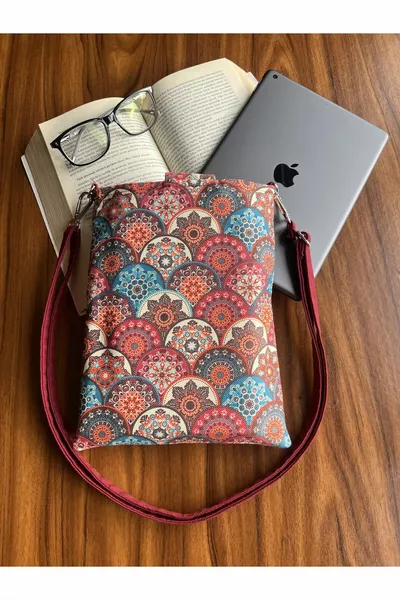 Handmade Pouch with Pocket and Carry Strap, Case Bag, Tablet Case, Book Case, Organizer Bag