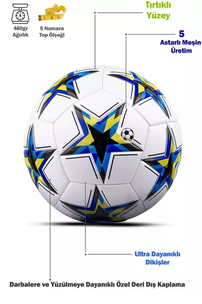 كرة قدم أصلية خياطة دوري أبطال أوروبا يوفا مناسبة للملاعب العشبية الصناعية والخرسانية للتدريب والمباريات رقم 5