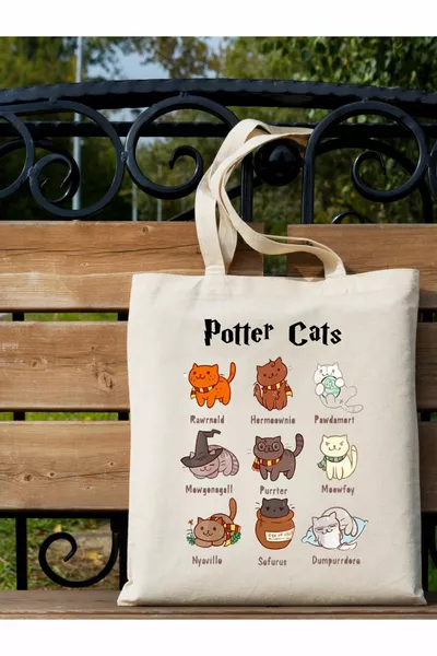 حقيبة قماشية بتصميم قطط هاري بوتر