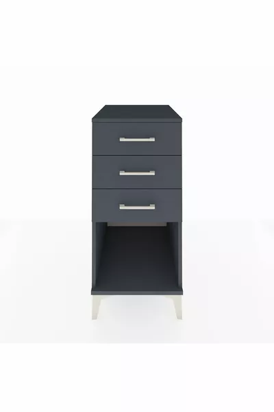 خزانة جانبية كرونوس بثلاثة أدراج أنثراسايت-أنثراسايت