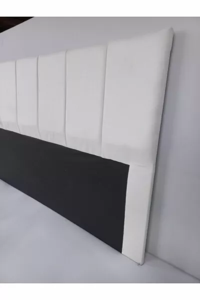 رأس سرير قاعدة سرير - أبيض كتان