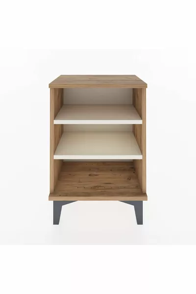 أرجس كومودين 2 رفوف صنوبر-حجر عسلي