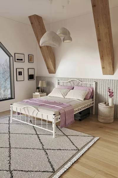 Lit en métal forgé Bella double blanc