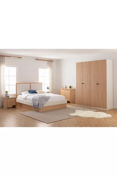 Luna Nox, Спален комплект Pandia, Дъбов гардероб с 4 врати