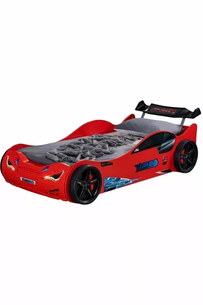 Lit avec voiture, Lit super ventilé avec voiture - Rouge