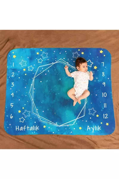 Mavi Uzay Macerası Hediyesi Fotoğraf Çekim Battaniyesi