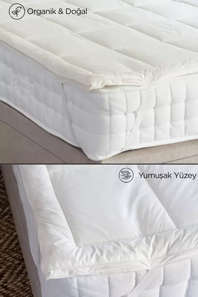 Schaapwol Hoeslaken Met Hoekelastiek Beschermend | % Natuurlijke Merinowollen Matrasbeschermer Eenpersoons- en Tweepersoonsmaat