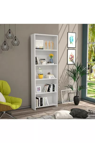 Книжный шкаф Eco с 5 полками - белый