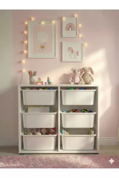 Armoire de Jouets Polyvalente à 6 Tiroirs et Unité de Rangement – Organisateur de Chambre d’Enfant avec ÉTIQUETTE CADEAU