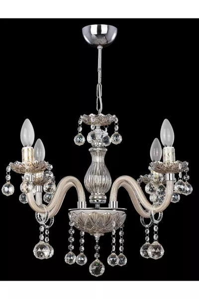 ألميرا 4 لمبة ثريا بزجاج مصقول اللون الكريمي