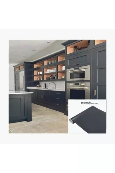 Мат Антрацитово Сив Самозалепващ Фолио