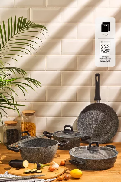 Lucca 7-teiliges Topfset Grau Blau