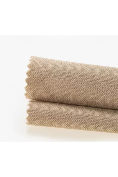 Velvet-Textured Sand Beige Easy-Care Tablecloth