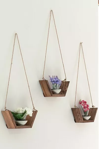 Decorative 3-Piece Wall Shelf Shoe Rack Plant Stand