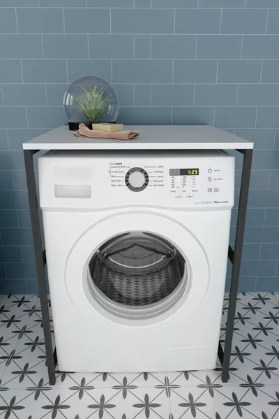 Organisateur pour le dessus de machine à laver, organisateur de salle de bain, blanc, sans étagères