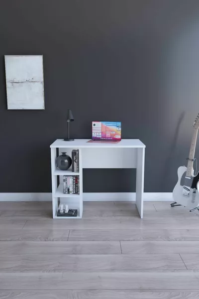 Bodrum Geteilter Schreibtisch, Weiß  cm